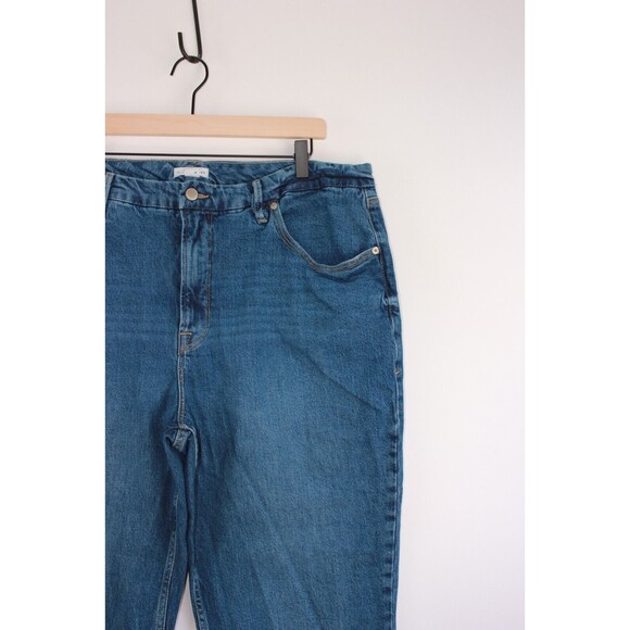 Good American Women Jeans Blue Denim Straight High Rise Medium Wash Size 18 Plus - Picture 6 of 9